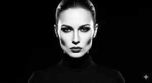 High-Contrast Fashion Studio Portrait