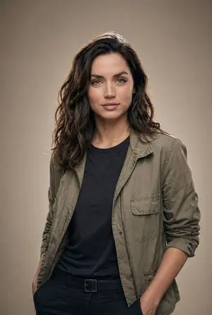 Editorial Studio Portrait in Olive Jacket