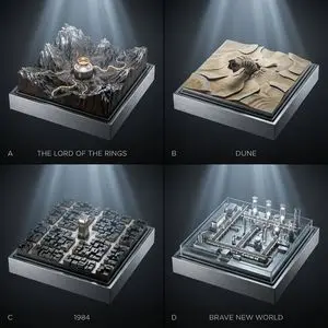 Topographic Relief Diorama of Classic Books