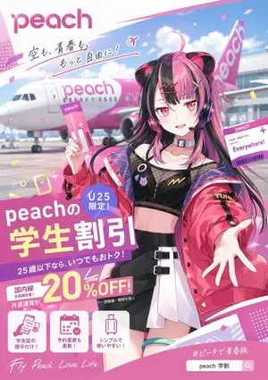 Anime Airline Student Discount Poster