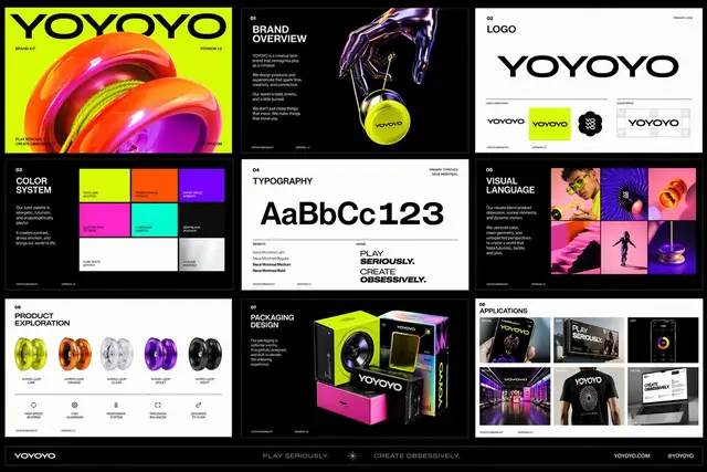 polished multi-page (multiple images) brand kit for a company