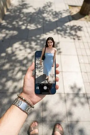 Surreal Forced Perspective Miniature Woman