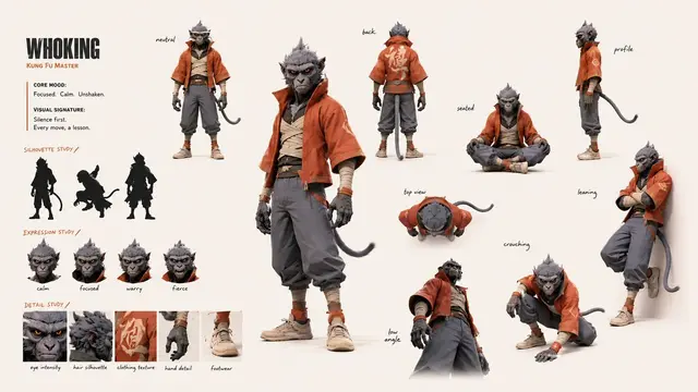 Kung Fu Character Storyboard Sheet