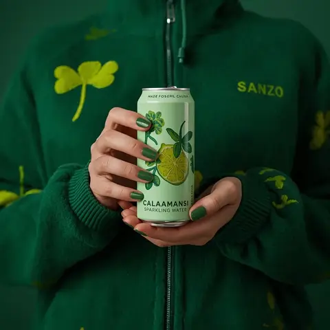 A photorealistic product shot of a person holding a