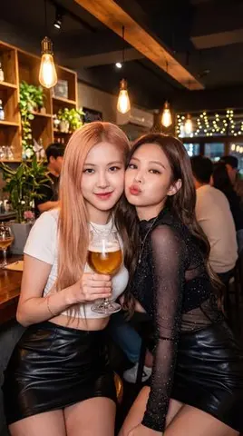 K-pop Idols Selfie in a Pub