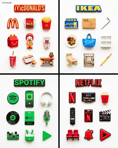 A flat-lay collection of exactly 9 hyper-realistic 3D resin