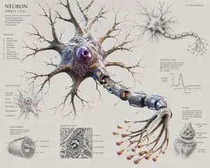 Scientific Neuron Anatomy Poster