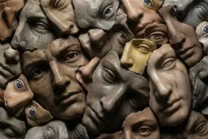 Hyperrealistic Sculptural Collage of Fragmented Faces