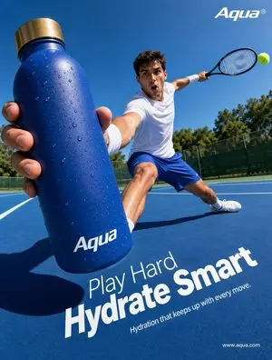 Tennis Hydration Ad Poster
