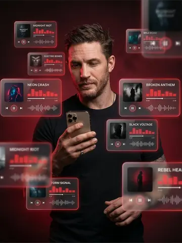 Futuristic Music UI Poster