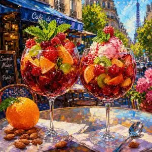 Impressionistic Parisian Café Painting