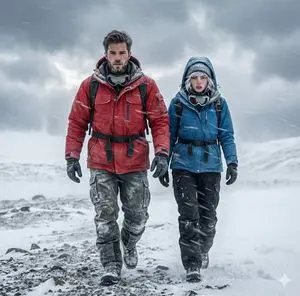 Alaskan Snowstorm Couple Prompt (Reference Based)