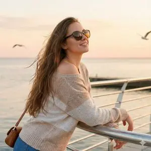 Cinematic Golden Hour Waterfront Portrait