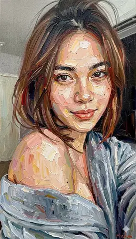Impasto Oil Painting Portrait Style