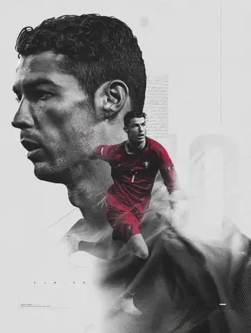A dramatic double exposure portrait of a professional football