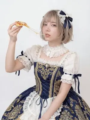 Professional Studio Headshot: Woman Eating Pizza