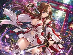 Anime Shrine Maiden Dual Katana