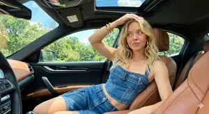 Photorealistic Sydney Sweeney Car Selfie