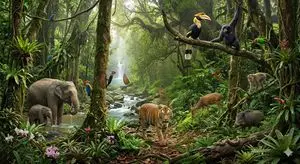 Tropical Rainforest Wildlife Ecosystem