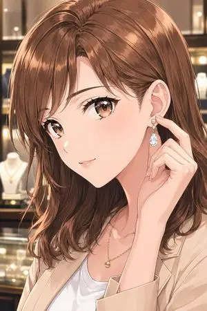 Elegant Office Lady in Jewelry Store