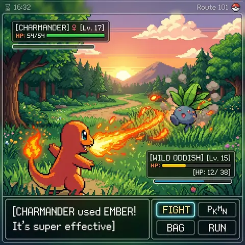 inspired by a classic pokemon gameboy screenshot but it's