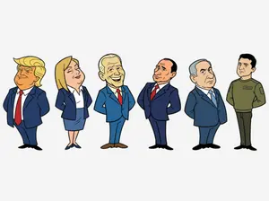 Hanna-Barbera Style Political Figures Cartoon Portrait