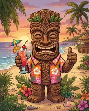 Cartoon Tiki Statue Prompt for Nano Banana 2