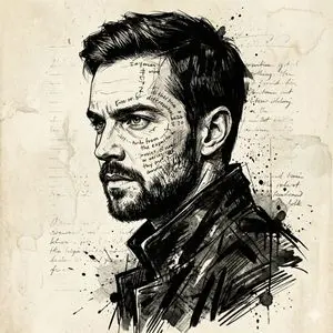 Intense Ink Sketch Portrait with Face Likeness