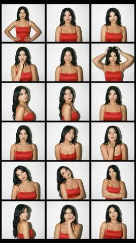 2000s Photobooth Contact Sheet Grid Prompt