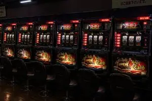 Empty Japanese Pachislot Parlor Row