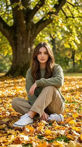 Autumn Park Relaxed Portrait