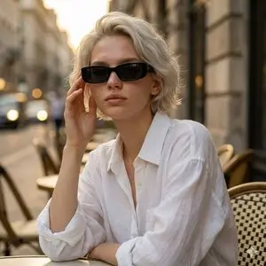 European Café Golden Hour Portrait Prompt