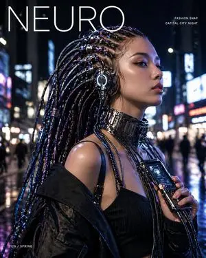 Cyberpunk Fashion Magazine Cover
