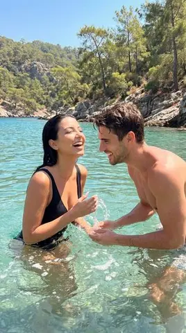 Ultra-Photorealistic Candid Water Splash Romance