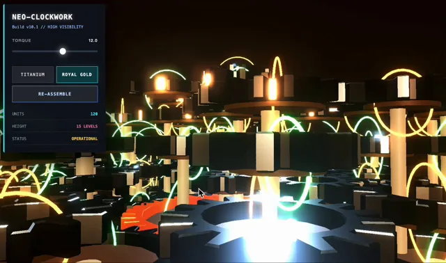 Multi-level gear linkage system animation