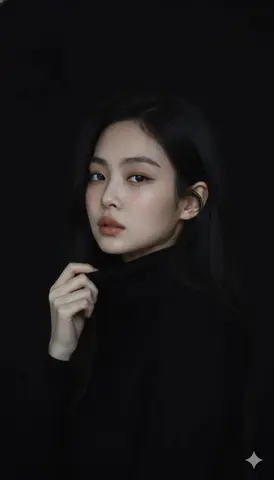 Moody cinematic portrait of a young woman with clear
