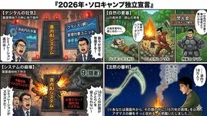 Four-Panel Manga: 2026 Solo Camping Declaration of Independence