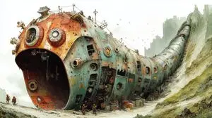 Massive Ancient Abandoned Alien Mining Machine Prompt