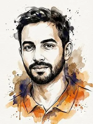 Digital Splashes-and-Ink Portrait from Photo