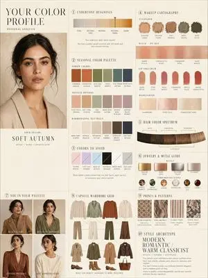 Luxury personal color profile layout