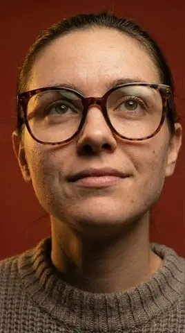 Macro Detail Portrait with Glasses and Skin Texture Prompt