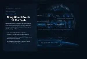 Futuristic Ohmni Access Landing Page