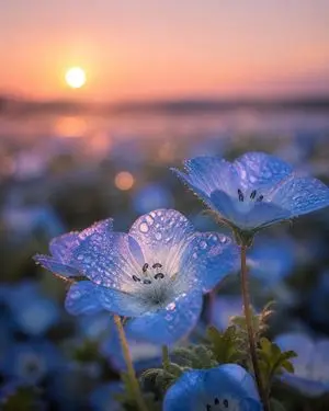Dewy Nemophila Sunrise Macro