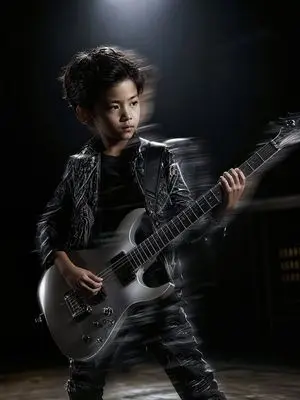 Moody Guitarist Portrait