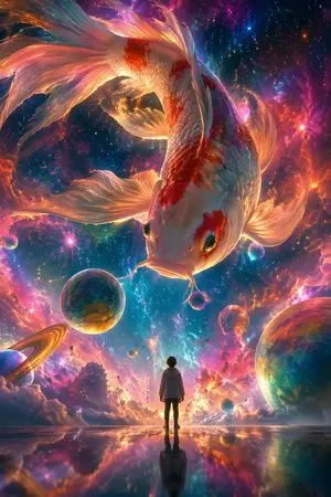 Surrealist Koi Fish Illustration