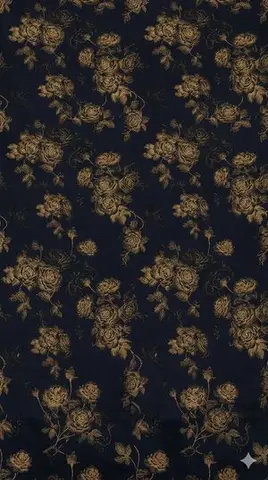 Seamless Gold Roses on Navy