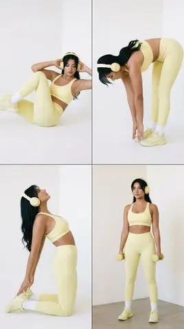 Nano Banana Pro Fitness Editorial Grid Prompt (Yellow Activewear, Identity Locked)