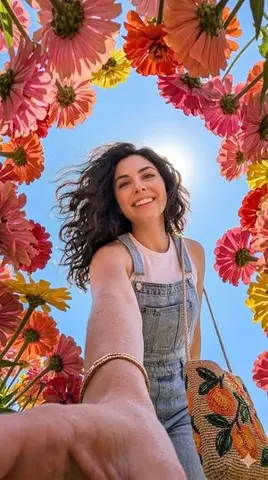 Smartphone Selfie with Flowers
