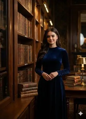 Quiet Luxury Cinematic Library Portrait