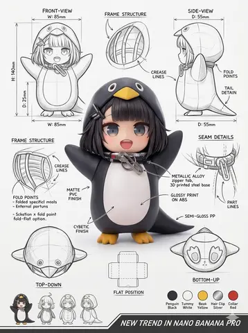 Using the attached image, create an illustration sheet of